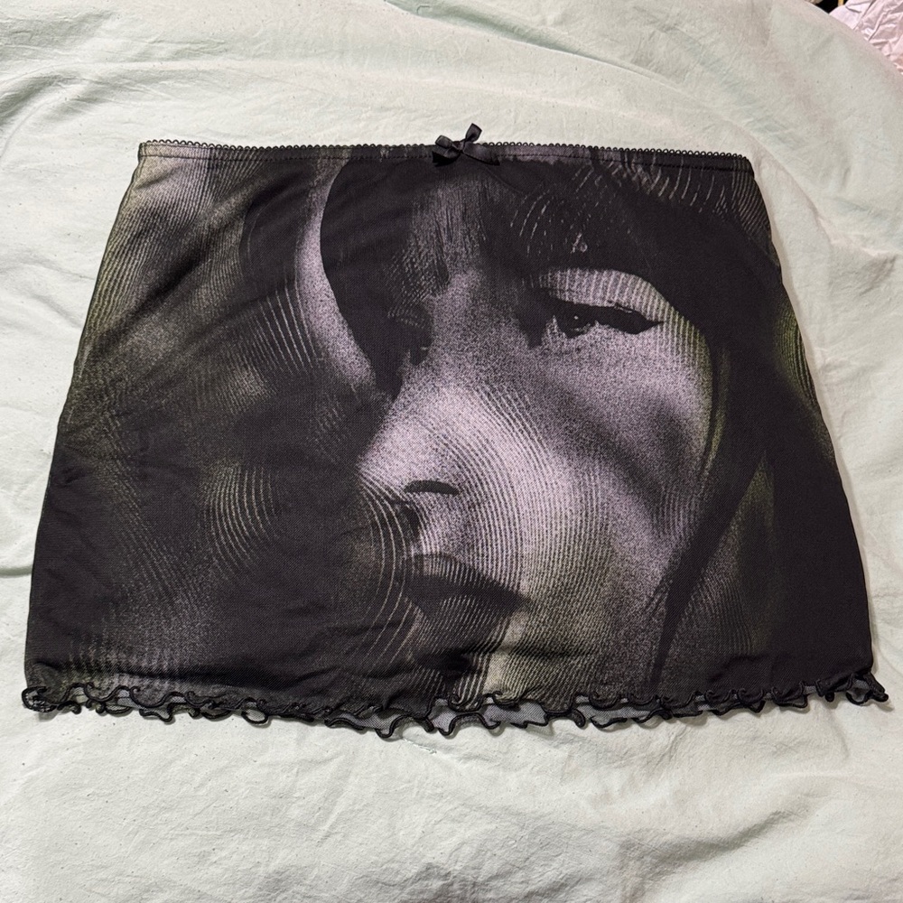 Urban Outfitters Black Graphic Mini Skirt